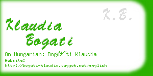 klaudia bogati business card